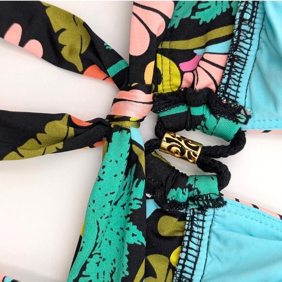 Sunshine 79 Women's Over the Shoulder Thick Strap Swim Top Multi//Palm Size 6 - Picture 12 of 12